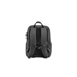STRATIC Vibe Travel Backpack czarny, tył z ergonomicznym wycielinanim i taśmą do walizki