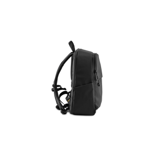STRATIC Vibe Travel Backpack zwart zijaanzicht met vak voor drinkfles