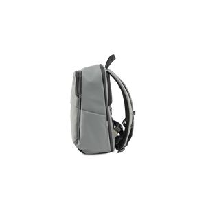 STRATIC Vibe Travel Backpack grijs zijaanzicht met elastisch vak voor paraplu