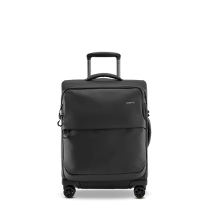 STRATIC Vibe Trolley S czarna, widok z przodu – wodoodpychająca walizka kabinowa z materiału