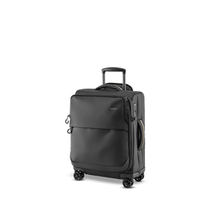 STRATIC Vibe Trolley S czarna, ukośnie – wytrzymała biznesowa walizka kabinowa do podróży samolotem