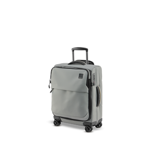STRATIC Vibe Trolley S szara, ukośnie – wytrzymała biznesowa walizka kabinowa do podróży samolotem